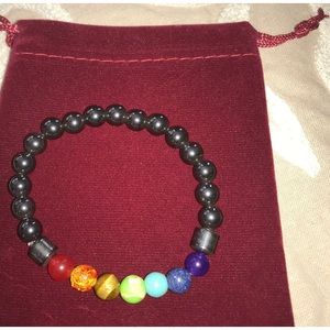 YOGA Chakra Bracelet Magnetic Hematite Weight Loss Pain Relief Healing Jewelry
